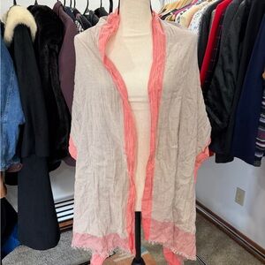 Pink and Cream Cotton Shawl Wrap